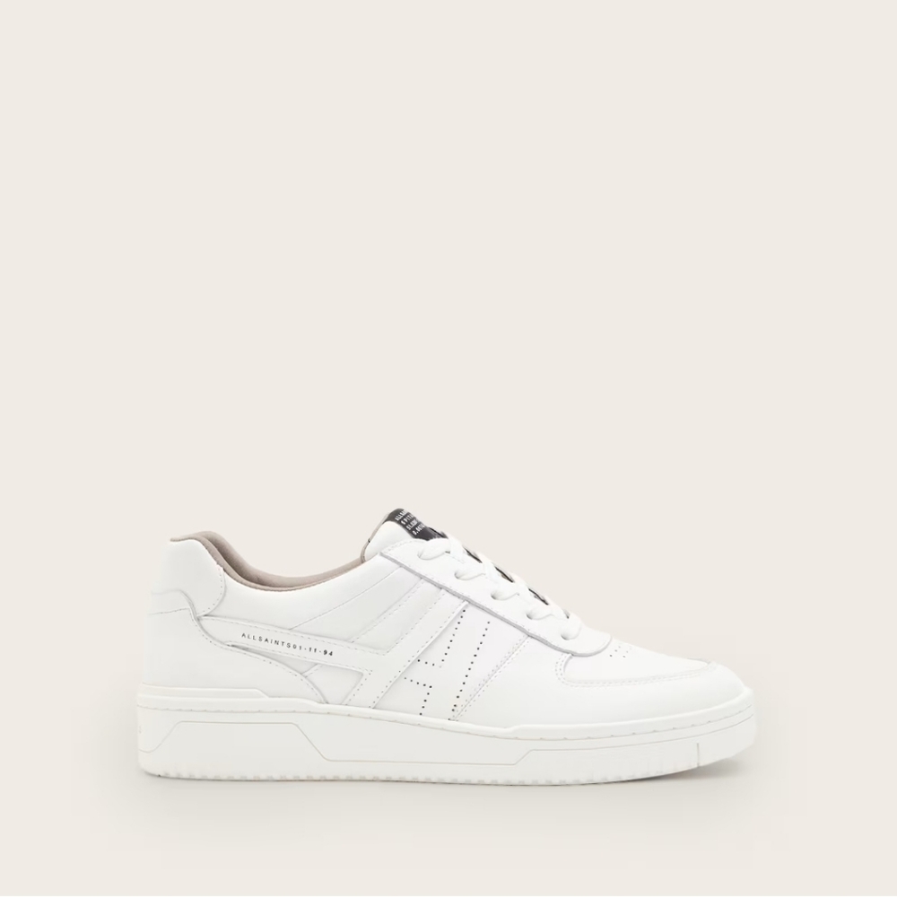 All Saints White Leather Women's Sneakers - Picture 2 of 13